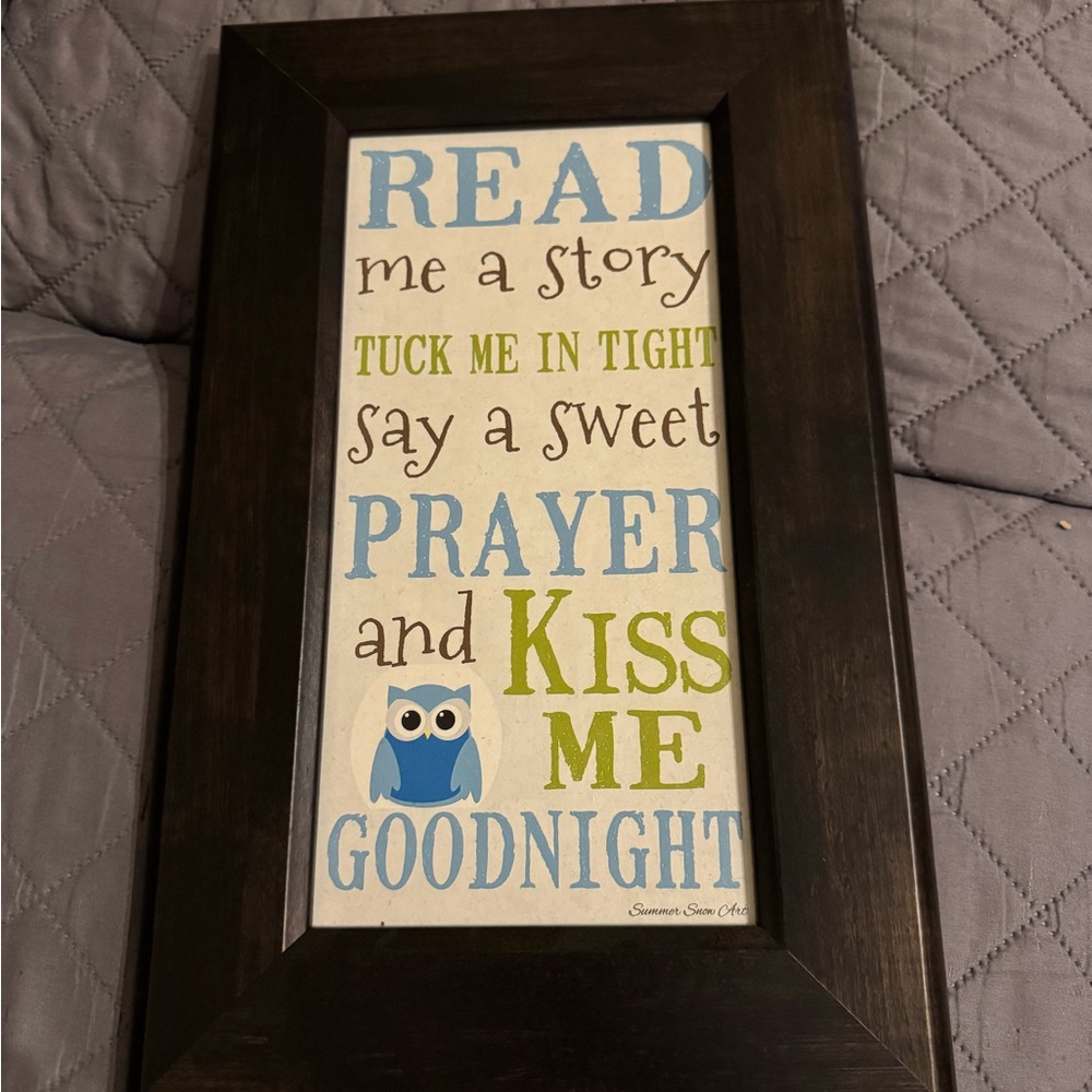 Framed Wall Art with Sweet Bedtime Message